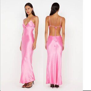 bec + bridge cedar city maxi dress in candy pink
